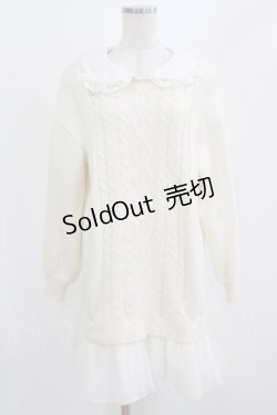 画像1: Secret Honey / レース襟ニットワンピース Free オフ H-26-02-23-030-CA-OP-NS-ZH