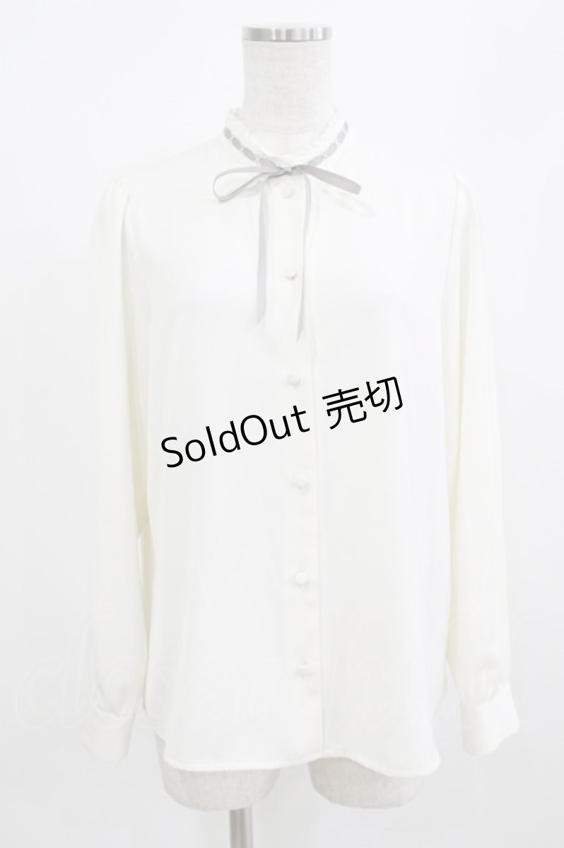 画像1: Fi.n.t / はしごリボンスタンドカラーブラウス Free OFF WHITE H-26-02-23-039-CA-BL-NS-ZH (1)