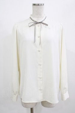 画像1: Fi.n.t / はしごリボンスタンドカラーブラウス Free OFF WHITE H-26-02-23-039-CA-BL-NS-ZH