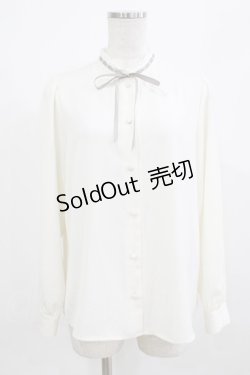 画像1: Fi.n.t / はしごリボンスタンドカラーブラウス Free OFF WHITE H-26-02-23-039-CA-BL-NS-ZH