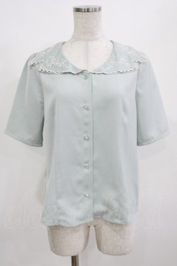 画像1: an another angelus / ローズ刺繍ハシゴカットワーク衿ブラウス Free MINT H-26-02-23-040-CA-BL-NS-ZH