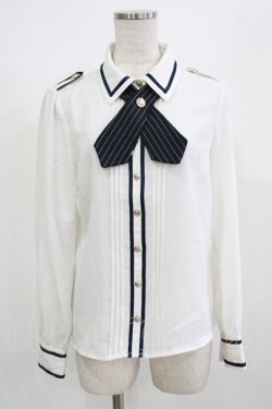 画像1: Amavel / 迷宮剣士のリバーシブルクロスタイブラウス Free オフ/ネイビー H-26-02-23-041-CA-BL-NS-ZH