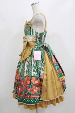 画像2: metamorphose / おとめの恋つばき タックジャンパースカート サイズ1 緑(Green) H-26-02-23-005-ME-OP-NS-ZH (2)