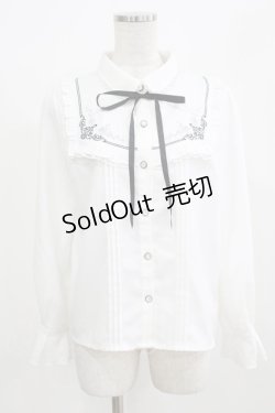 画像1: axes femme / 襟付刺繍ブラウス M オフ/ブラック H-26-02-23-046-AX-BL-NS-ZH