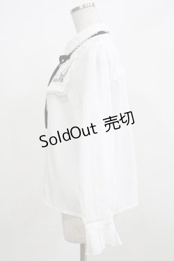 画像2: axes femme / 襟付刺繍ブラウス M オフ/ブラック H-26-02-23-046-AX-BL-NS-ZH