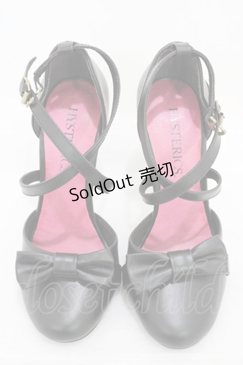 画像1: HYSTERIC GLAMOUR / リボンストラップパンプス 6(23.5cm) ブラック H-26-02-23-1004-PU-SH-KB-ZH (1)