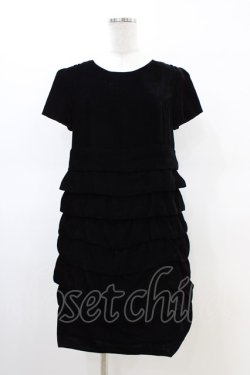 画像1: Jane Marple Dans Le Salon / レーヨンベルベットのワンピース M ブラック H-26-02-23-1046-JM-OP-AK-ZH