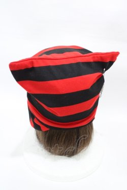 画像2: ACDC RAG / WING HEART ネコミミハット  ブラック×レッドボーダー H-26-02-23-1005-PU-AC-KB-ZH