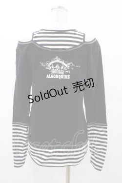 画像2: ALGONQUINS / レイヤード風プリントカットソー F 黒×白 H-26-02-23-1058-AL-TO-AK-ZH