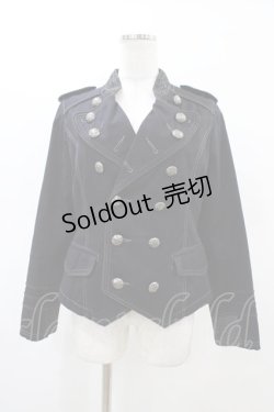 画像1: ALGONQUINS / ダブルボタンジャケット F 黒 H-26-02-23-1060-AL-JA-AK-ZH