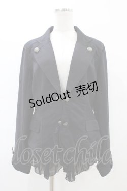 画像1: ALGONQUINS / 裾フリルジャケット F 黒 H-26-02-23-1061-AL-TO-AK-ZH