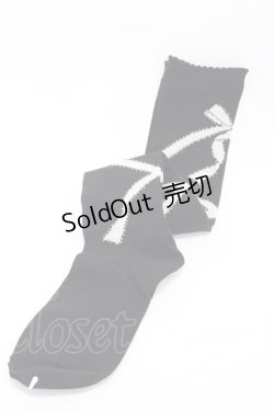 画像1: Emily Temple cute / レースアップリボンニーソックス  ブラック H-26-02-23-1012-ET-ZA-KB-ZH