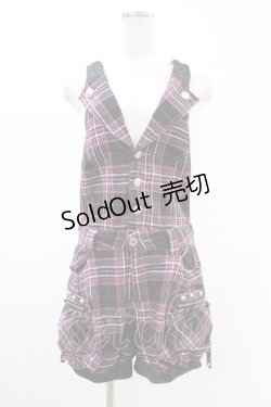 画像1: ALGONQUINS / サロペットバルーンパンツ F ピンク×黒 H-26-02-23-1034-AL-PA-AK-ZH