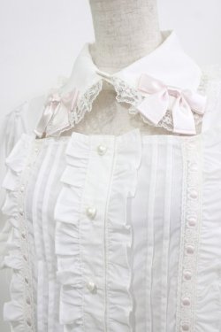 画像4: Ank Rouge / リボン丸衿フリルブラウス M オフ/ピンク H-26-02-23-047-CA-BL-NS-ZH