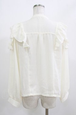 画像3: axes femme POETIQUE / リボン付フリル長袖ブラウス M 生成り H-26-02-23-049-AX-BL-NS-ZH