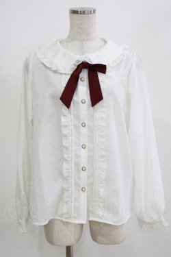 画像1: Amavel / リボンブラウス Free オフ/レッド H-26-02-23-051-CA-BL-NS-ZH