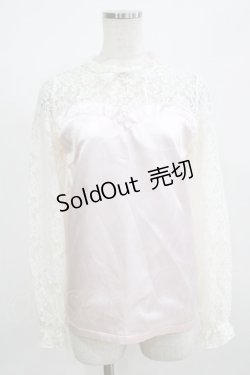 画像1: Swankiss / レース切替トップス Free ピンク H-26-02-23-053-CA-TO-NS-ZH