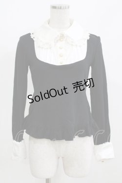 画像1: Angelic Pretty / ピンタックハートボタン切替カットソー Free ブラック H-26-02-23-056-AP-TO-NS-ZH