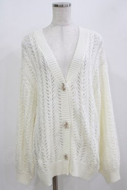 画像1: evelyn / ビジューボタンカーディガン Free オフ H-26-02-23-058-LO-TO-NS-ZH