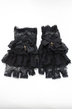 画像1: Kurumi Collaboration / CLK*レースグローブ  ブラック H-26-02-23-065-GO-ZA-NS-ZH