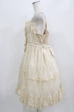 画像2: metamorphose / 【プラスサイズ】総レースシャーリングフリルジャンパースカート プラスサイズ 生成り H-26-02-23-007-ME-OP-NS-ZH