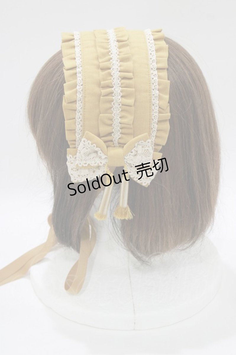 画像2: metamorphose / タッセル付きヘッドドレス(無地)  無地カラシ(Mustard) H-26-02-23-075-ME-AC-NS-ZH (2)
