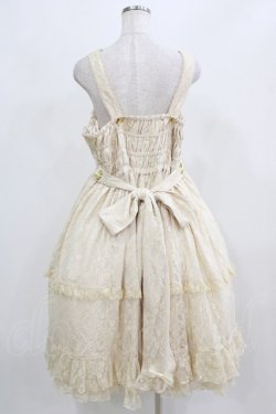 画像3: metamorphose / 【プラスサイズ】総レースシャーリングフリルジャンパースカート プラスサイズ 生成り H-26-02-23-007-ME-OP-NS-ZH