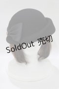 axes femme / リボン付ウールフェルトハット  ブラック H-26-02-23-079-AX-AC-NS-ZH