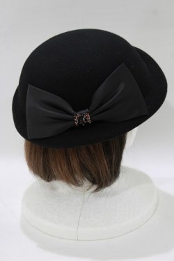 画像2: axes femme / リボン付ウールフェルトハット  ブラック H-26-02-23-079-AX-AC-NS-ZH