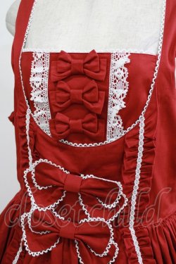 画像4: metamorphose / 【プラスサイズ】 フロントあきフリルジャンパースカート プラスサイズ えんじ H-26-02-23-008-ME-OP-NS-ZH