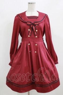 画像1: Amavel / Message Ribbonセーラーワンピース Free ボルドー H-26-02-23-009-CA-OP-NS-ZH