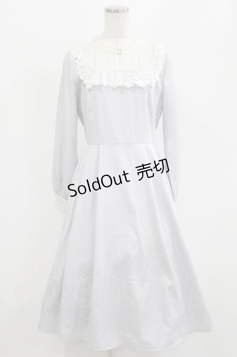 画像1: axes femme kawaii / ヨークレース切替ワンピース M ブルー H-26-02-23-016-AX-OP-NS-ZH (1)