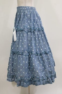 画像2: Nile Perch / ハート刺繍フリルスカート Free ブルー H-26-02-23-019-LO-SK-NS-ZH