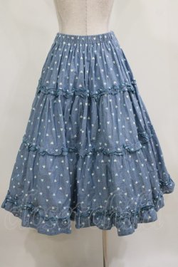 画像3: Nile Perch / ハート刺繍フリルスカート Free ブルー H-26-02-23-019-LO-SK-NS-ZH