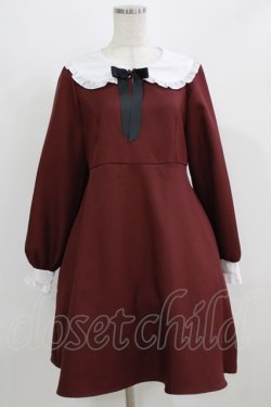 画像1: Amavel / リボン付きワンピース Free ボルドー H-26-02-24-027-CA-OP-NS-ZH