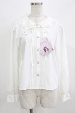 画像1: majoretty / はーちゃん/MRフリルエリブラウス L オフ H-26-02-24-041-GO-BL-NS-ZH