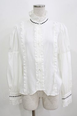 画像1: Eri Aino's Collection / シャーロットの水曜日ブラウス L オフ/ブラック H-26-02-24-043-PU-BL-NS-ZH