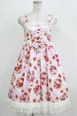 BABY,THE STARS SHINE BRIGHT / シュガーブーケ柄ロココジャンパースカート Free ピンク H-26-02-24-005-BA-OP-NS-ZH