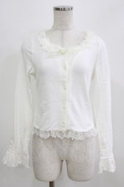 画像1: BABY,THE STARS SHINE BRIGHT / リボン透かしカーディガン Free オフ H-26-02-24-059-BA-TO-NS-ZH