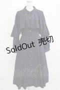 axes femme / ケープ風フリルワンピース M ネイビー H-26-02-24-016-AX-OP-NS-ZH