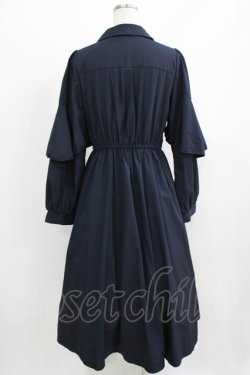 画像3: axes femme / ケープ風フリルワンピース M ネイビー H-26-02-24-016-AX-OP-NS-ZH