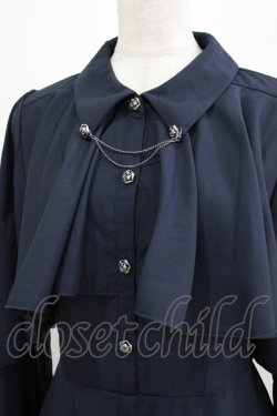 画像4: axes femme / ケープ風フリルワンピース M ネイビー H-26-02-24-016-AX-OP-NS-ZH