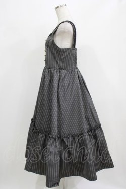 画像2: m petit by misako / TT*AOKストライプジャンパースカート L グレー H-26-02-24-019-LO-OP-NS-ZH
