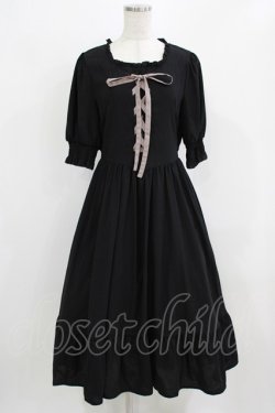 画像1: m petit by misako / AMレースアップワンピース L ブラック H-26-02-24-020-LO-OP-NS-ZH