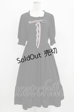 画像1: m petit by misako / AMレースアップワンピース L ブラック H-26-02-24-020-LO-OP-NS-ZH