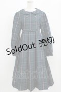 FLC / MINA*タータンチェックワンピース L ネイビー H-26-02-24-022-LO-OP-NS-ZH