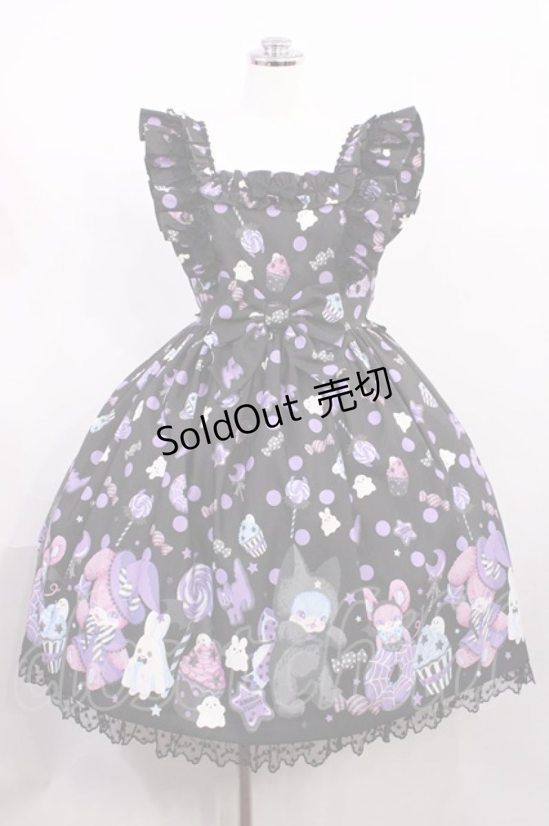 画像1: Angelic Pretty / Happy Treat Partyジャンパースカート Free ブラック H-26-02-25-001-AP-OP-NS-ZH (1)