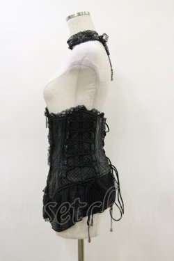 画像3: Qutie Frash / クモメッシュフリルコルセット  黒 H-26-02-25-1004-QU-ZA-KB-ZH