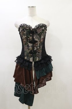 画像1: Qutie Frash / オーバーバストコルセット  茶 H-26-02-25-1006-QU-TO-KB-ZH