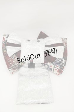 画像2: Qutie Frash / 飾り帯  白×赤 H-26-02-25-1001-QU-ZA-KB-ZH